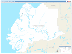 Wade Hampton Borough (County), AK Digital Map Color Cast Style